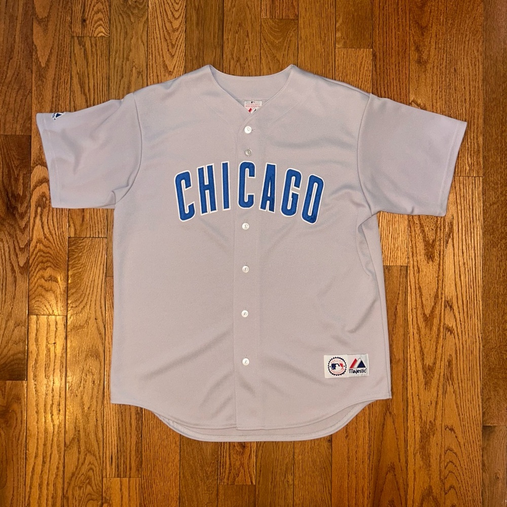 Chicago Cubs Majestic Away Vintage Jersey Size Large